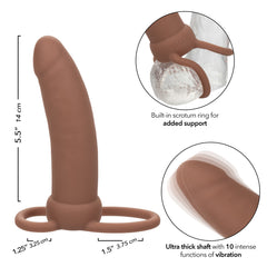 Dildo Performance Performance Maxx™ Thick Dual Penetrator Rechargeable 5"- Brown Calexotics Dildos Juguete Sexuales Sex Shop Tienda para Adultos