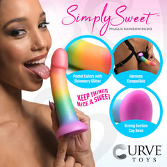 Dildo Simply Sweet Phallic Rainbow Dildo- 16 cm