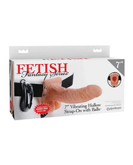 Strap On Fetish Fantasy Series Vibrating Hollow Strap On with Balls -18 cm