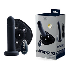 VeDo Strapped Rechargeable Strap On 8" - Black