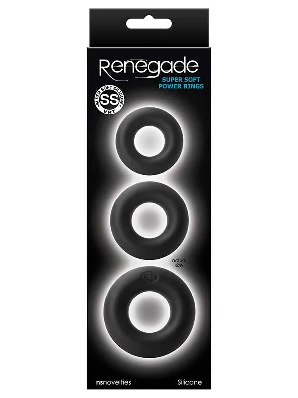 Anillo Renegade - Super Soft Power Rings - Black - Cake Sex Shop