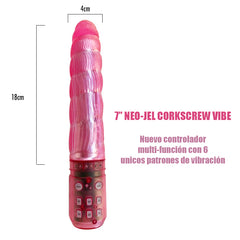 Vibrador 7'' Corkscrew Neo Jel Vibe Pink - Cake Sex Shop 2