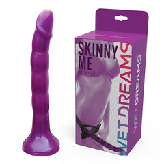 Dildo Skinny Me - Strap On Dildo With Harness - 7" - Purple - Cake Sex Shop