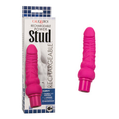 Dildo Rechargeable Power Stud Curvy 6.75" - Pink - Cake Sex Shop