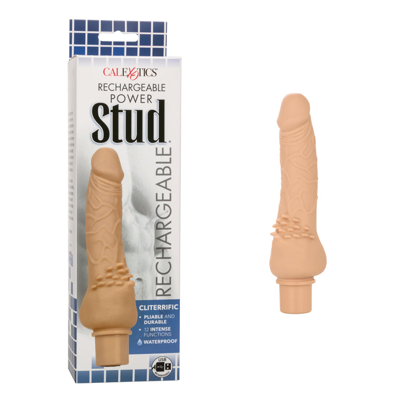 Dildo Rechargeable Power Stud Cliterrific 7.5" -Ivory - Cake Sex Shop