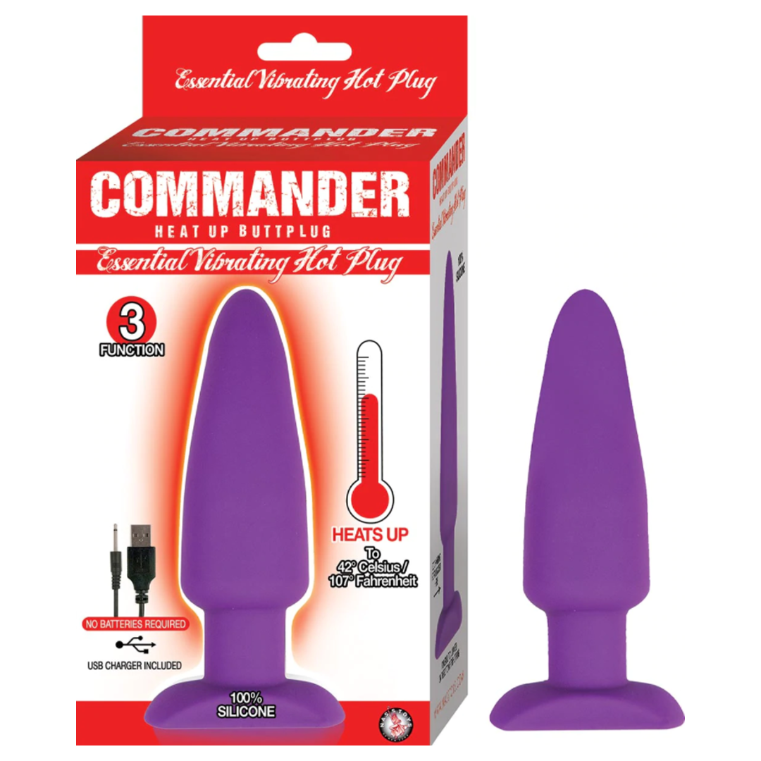 Plug Anal Commander Essential Vibrating Hot Plug-Purple
