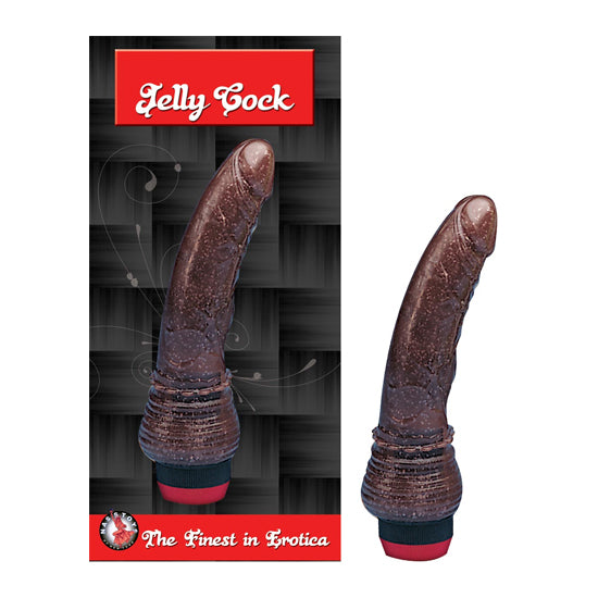 Dildo Jelly Cock-Brown Vibrating Dildo 7.5" - Cake Sex Shop