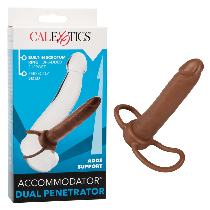 Dildo The Accomodator Dual Penetrator 5" - Brown - Cake Sex Shop