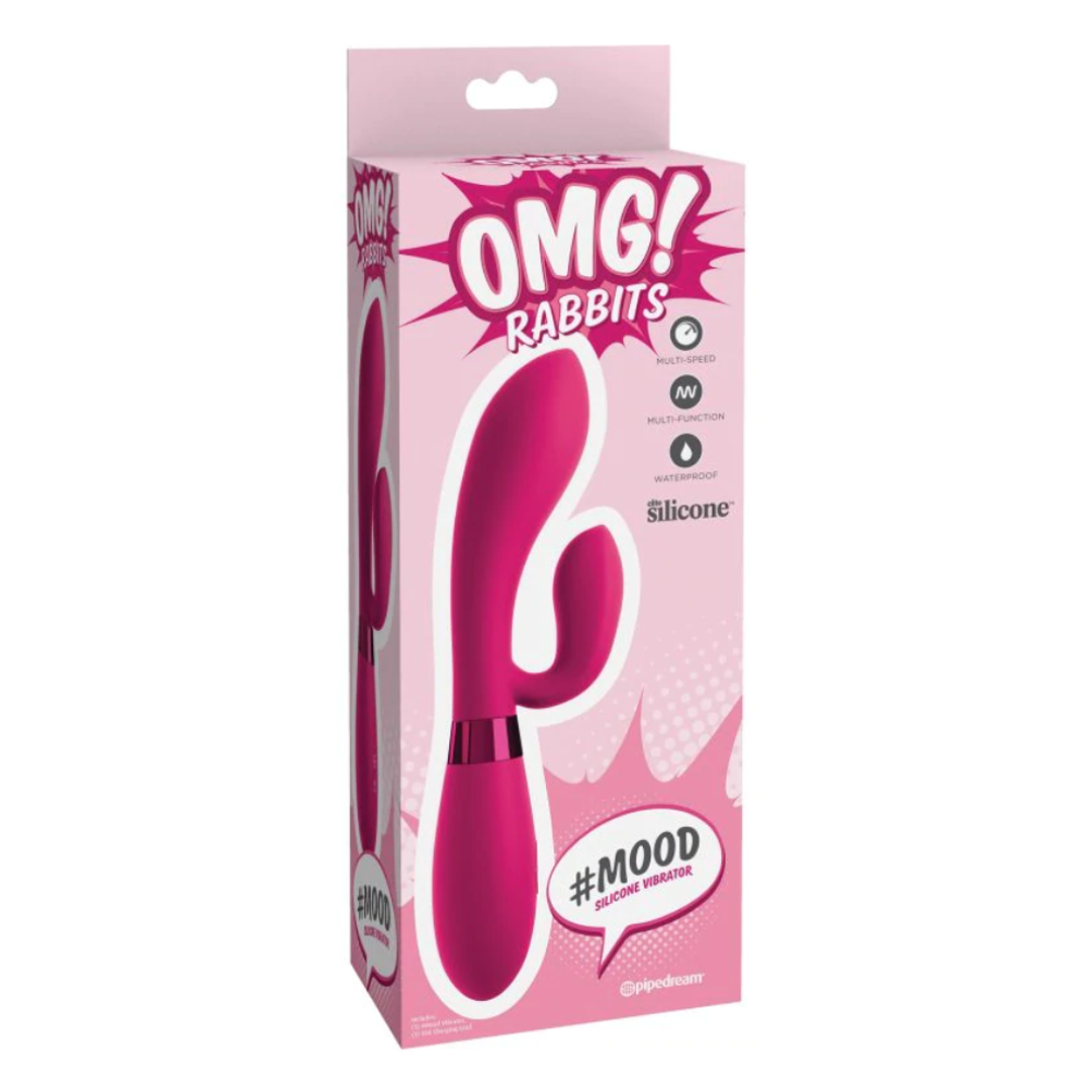 Vibrador Omg! Rabbits #Mood Silicone Vibrator - Pink - Cake Sex Shop