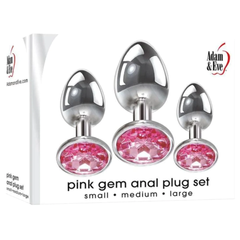 Set Plug Anal Pink Gem de Adam and Eve - Cake Sex Shop