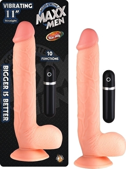Dildo Maxx Men Vibrating 11" Straight Flesh - Cake Sex Shop