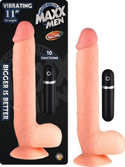 Dildo Maxx Men Vibrating 11" Straight Flesh - Cake Sex Shop
