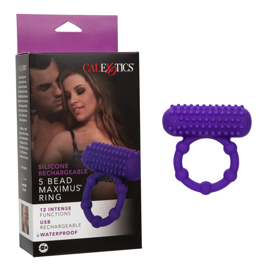 Anillo Silicone Rechargeable 5 Bead Maximus Ring - Cake Sex Shop