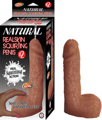 Dildo Natural Realskin Squirting Penis #2 Brown 5.5" - Cake Sex Shop