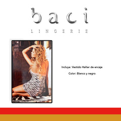 Babydoll Lace Halter Dress Baci Unitalla - Cake Sex Shop 2 3