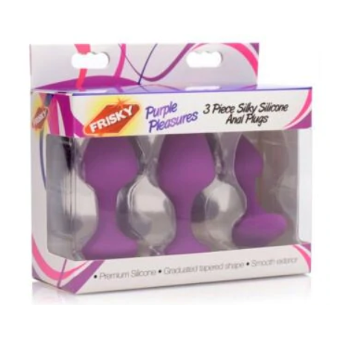 Set Frisky Purple Pleasures Silky Silicone Anal Training Set 3 XR Brads Juguetes Anales Juguete Sexuales Sex Shop Tienda para Adultos