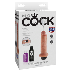 Dildo King Cock 6" Squirting Cock - Flesh - Cake Sex Shop