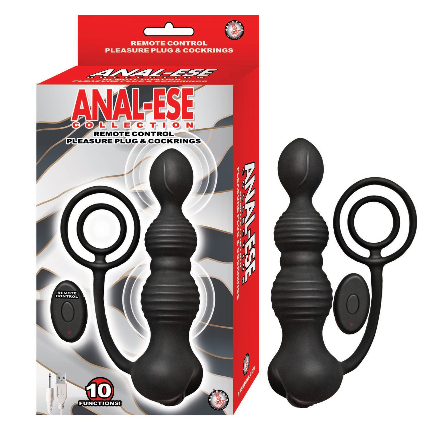 Plug Anal Anal-Ese Collection Remote Control Pleasure Plug & Cockring - Cake Sex Shop