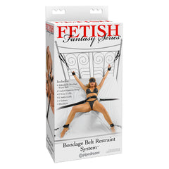Set Bondage Fetish Fantasy Series Bondage Belt Restraint System – Black - Cake Sex Shop