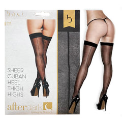 Medias Baci Sheer Cuban Heel Thigh Highs O/S - Cake Sex Shop