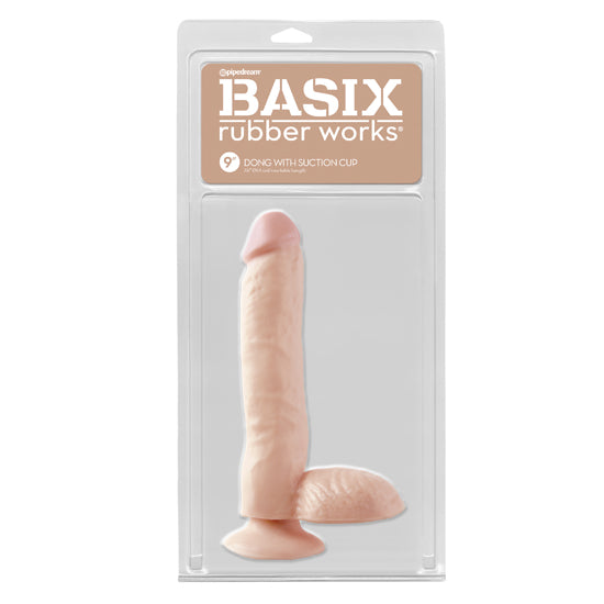 Dildo Basix Rubber Works 9" Suction Cup Dong Flesh - Cake Sex Shop