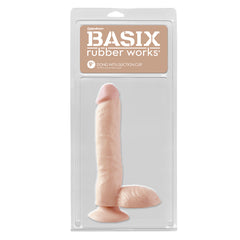 Dildo Basix Rubber Works 9" Suction Cup Dong Flesh - Cake Sex Shop