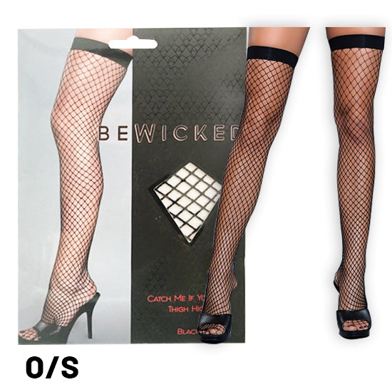 Medias Bewicked Catch Me If You Can Thigh Highs-Black O/S - Cake Sex Shop