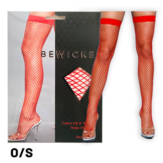 Medias Bewicked Catch Me If You Can Thigh Highs-Red O/S - Cake Sex Shop