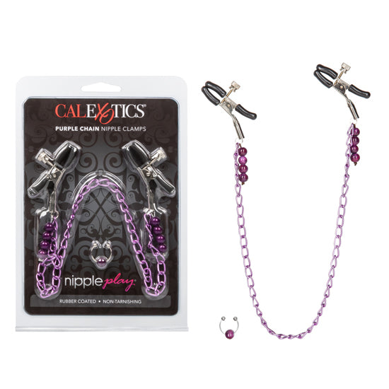 Pezonera Nipple Purple Chain Nipple Clamps - Cake Sex Shop