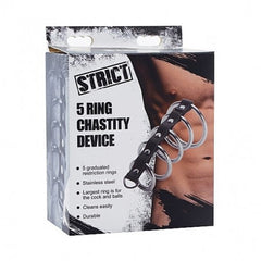 Anillo Castidad Strict Leather 5 Ring Chastity Device - Cake Sex Shop