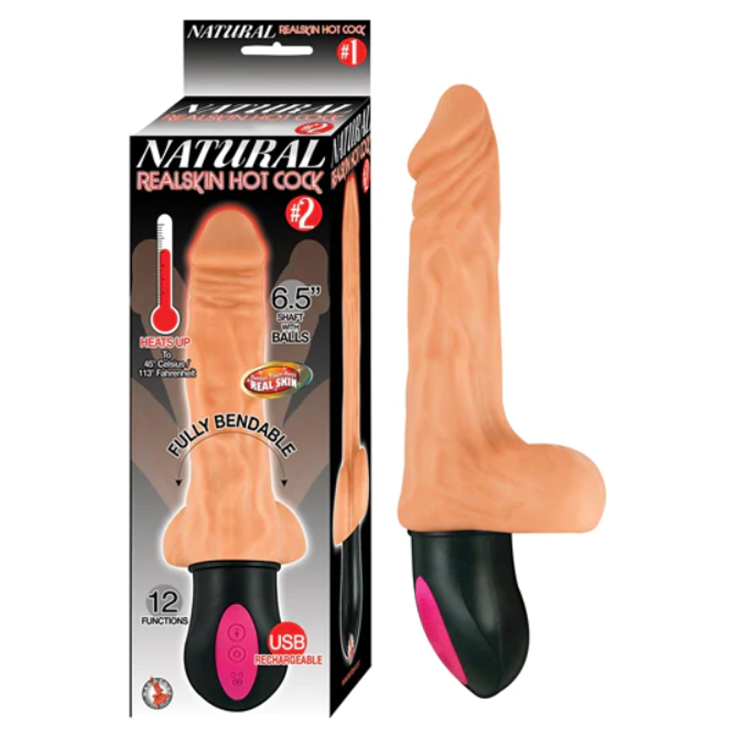 Dildo Natural Sealskin Hot Cock #2 Flesh 9" - Cake Sex Shop