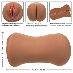 Masturbador Stroke It Dual Entry Pussy & Ass-Brown - Cake Sex Shop 2