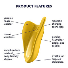 Vibrador sexual Satisfyer High Fly Finger Vibrator-Yellow Cake Sex Shop Juguetes Sexuales para Adultos