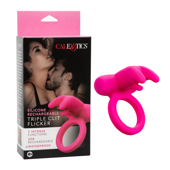 Anillo Silicone Rechargeable Triple Clit Flicker - Cake Sex Shop