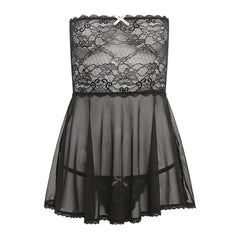 Babydoll Mesh & Lace Baby Doll, Black - Cake Sex Shop