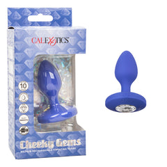 Plug Anal Anal Cheeky Gems Medium Rechargeable Vibrating Probe - Blue Cake Sex Shop Juguetes Sexuales para Adultos