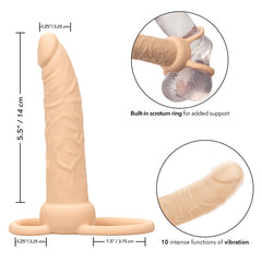 Dildo Rechargeable Accomodator Dual Penetrator- Ivory Calexotics Dildos Juguete Sexuales Sex Shop Tienda para Adultos