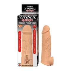 Extensión Natural Realskin Vibrating Penis Xtender - White - Cake Sex Shop