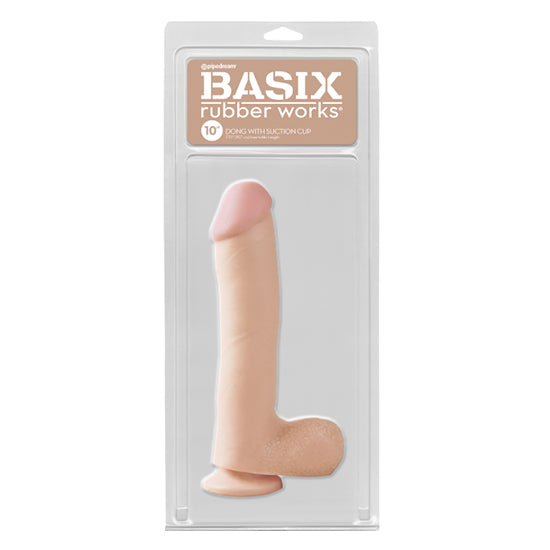 Dildo Basix Rubber Works 10" Suction Cup Dong Flesh - Cake Sex Shop