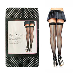 Medias Backseam Thigh Highs - One Size - Black - Cake Sex Shop