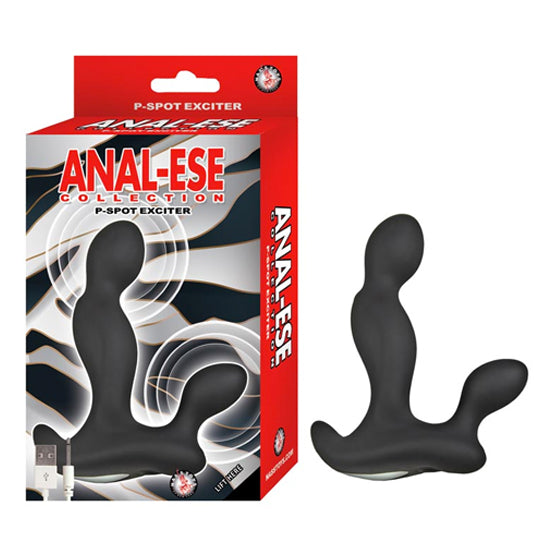 Masajeador de Próstata Anal-Ese Collection P-Spot Exciter-Black - Cake Sex Shop