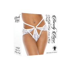 Tanga Butterfly Strap Lace Thong Panty, White Cake Sex Shop Juguetes Sexuales para Adultos