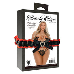 Conjunto lenceria Triple Strap Lace Thong & Gloves, Plus Size, Black Cake Sex Shop Juguetes Sexuales para Adultos