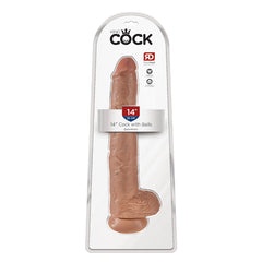 Dildo King Cock 14″ Cock with Balls – Tan - Cake Sex Shop
