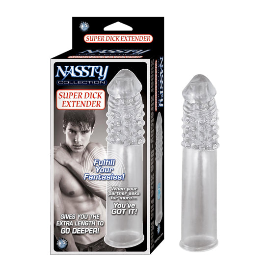 Extensión Nassty Collection Super Dick Extender - Clear - Cake Sex Shop