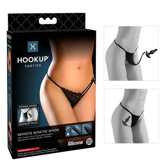 Vibrador Hookup Panties Remote Bowtie Bikini - Fits Size S-L
