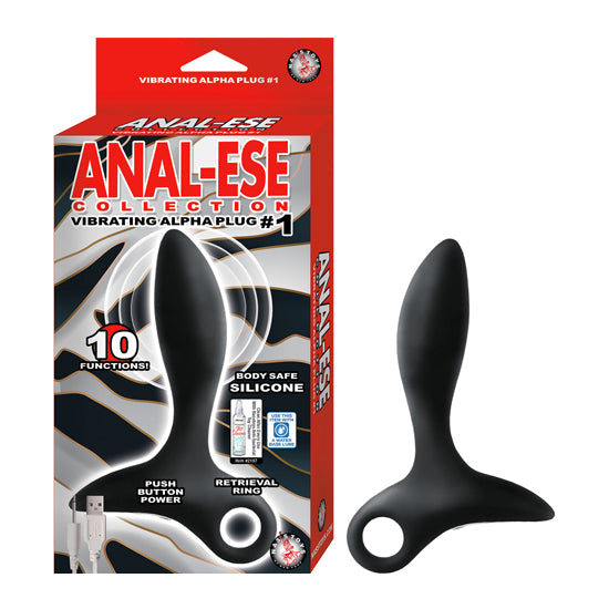 Plug Anal-Ese Collection Vibrating Alpha Plug #1-Black - Cake Sex Shop