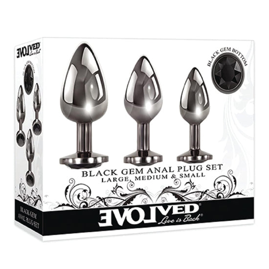 Set Anal Gem Black Anal Plug - Cake Sex Shop
