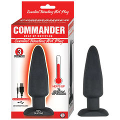 Plug Anal Commander Essential Vibrating Hot Plug-Black