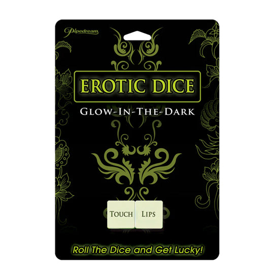 Dados Pipedream Erotic Dice - Glow In The Dark - Cake Sex Shop